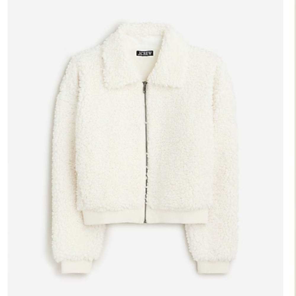 J. Crew Cropped sherpa jacket - size M